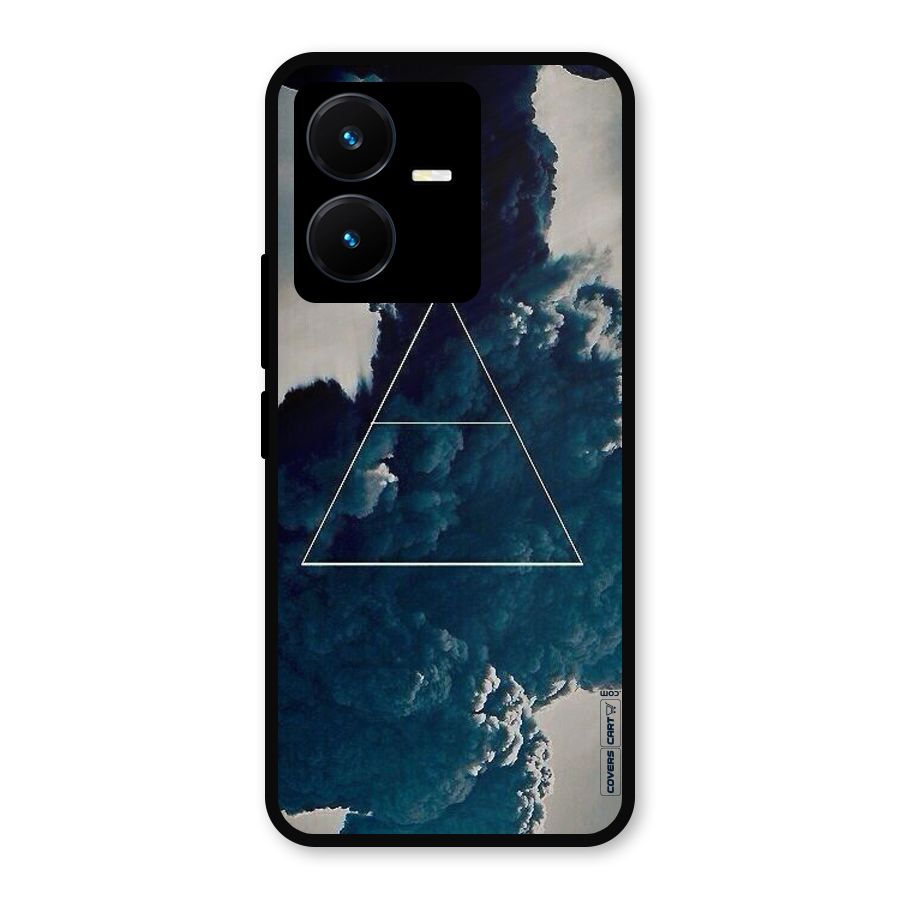 Blue Hue Smoke Metal Back Case for Vivo Y22