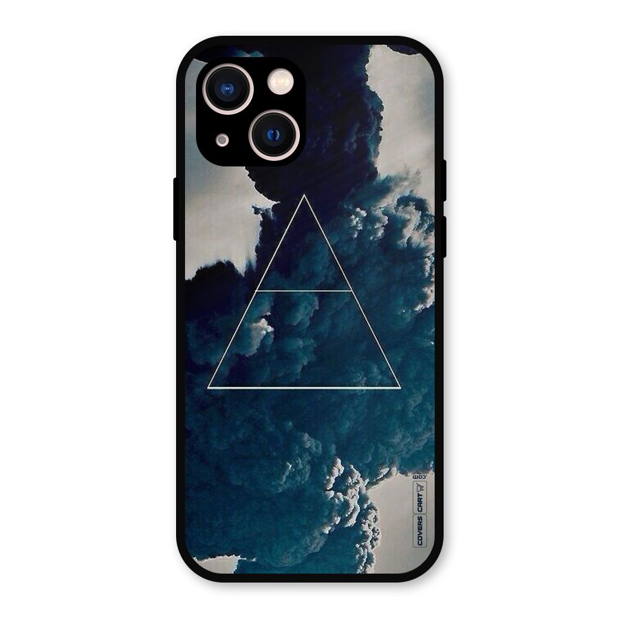 Blue Hue Smoke Metal Back Case for iPhone 13