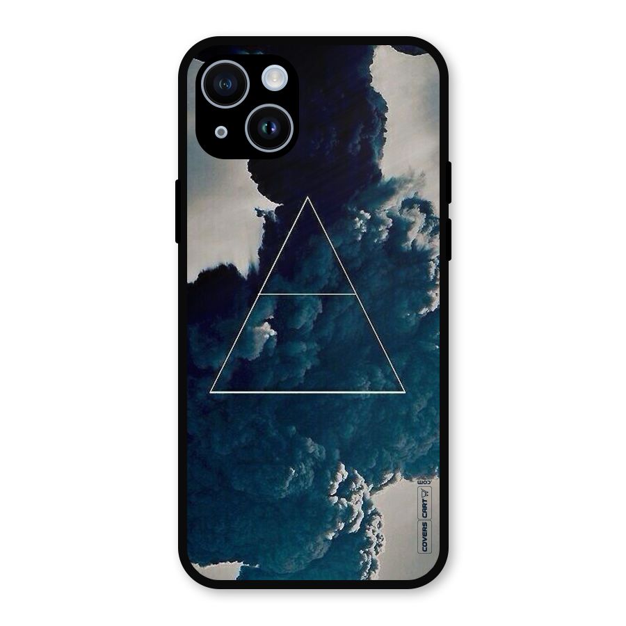 Blue Hue Smoke Metal Back Case for iPhone 14