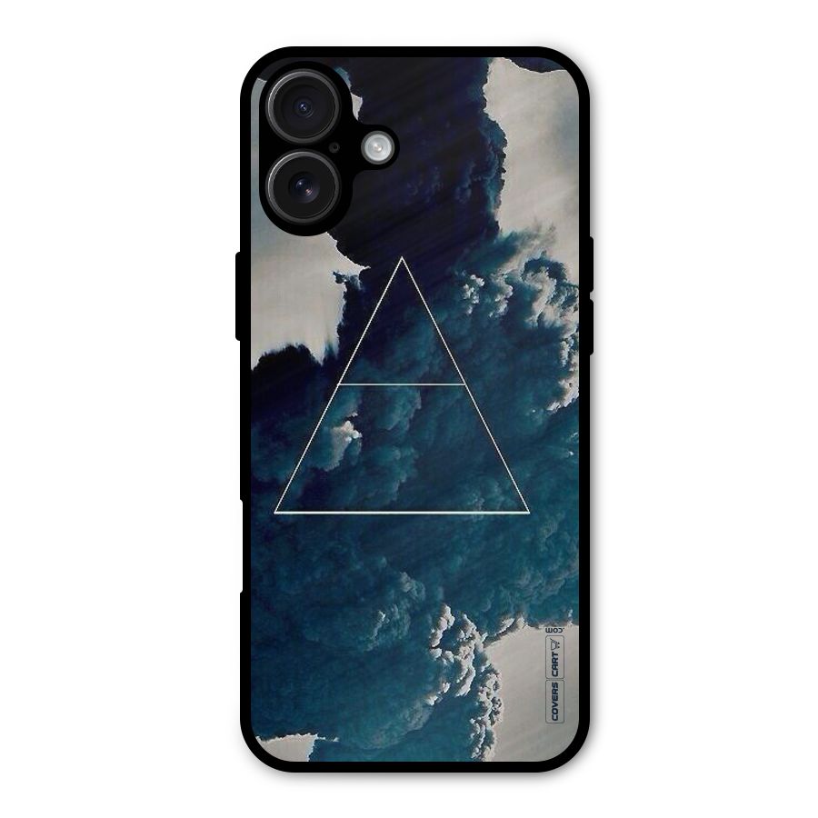 Blue Hue Smoke Metal Back Case for iPhone 16 Plus