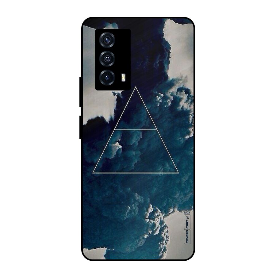 Blue Hue Smoke Metal Back Case for iQOO Z5