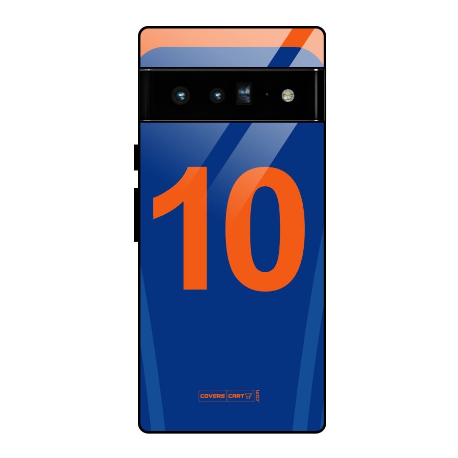 Blue Jersey Glass Back Case for Google Pixel 6 Pro