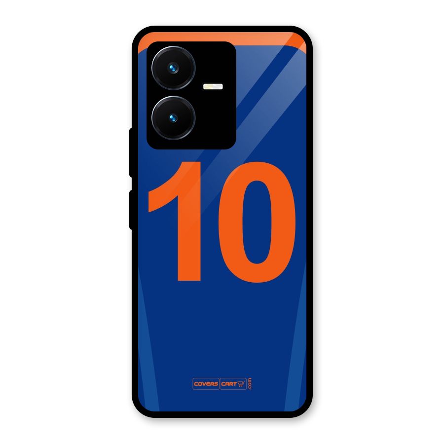 Blue Jersey Glass Back Case for Vivo Y22s