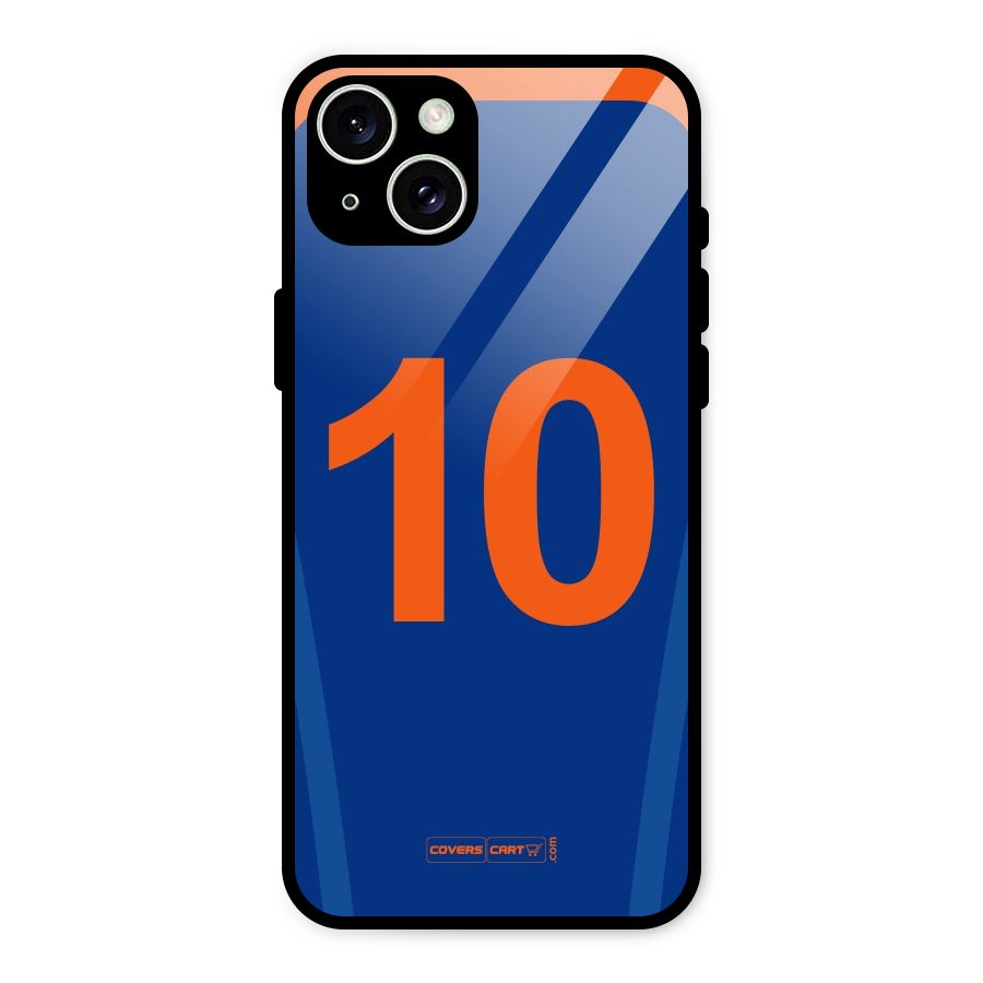 Blue Jersey Glass Back Case for iPhone 15 Plus