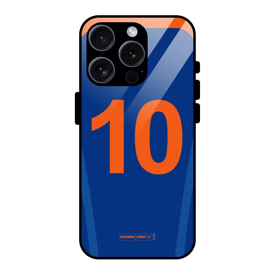 Blue Jersey Glass Back Case for iPhone 15 Pro
