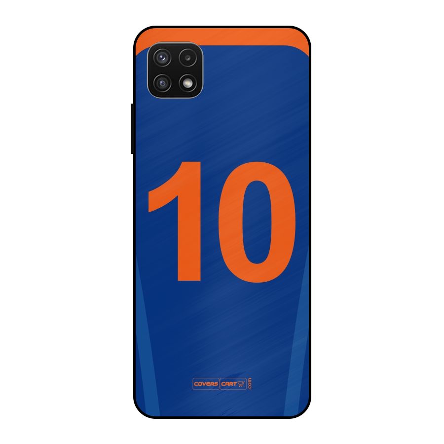 Blue Jersey Metal Back Case for Galaxy A22 5G
