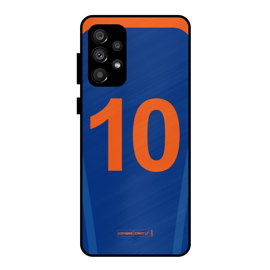 Blue Jersey Metal Back Case for Galaxy A73 5G