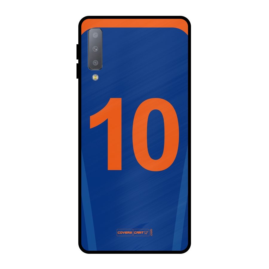 Blue Jersey Metal Back Case for Galaxy A7 (2018)