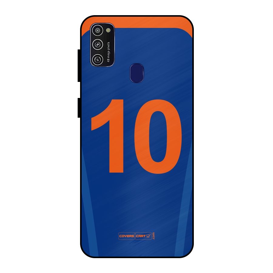 Blue Jersey Metal Back Case for Galaxy M21