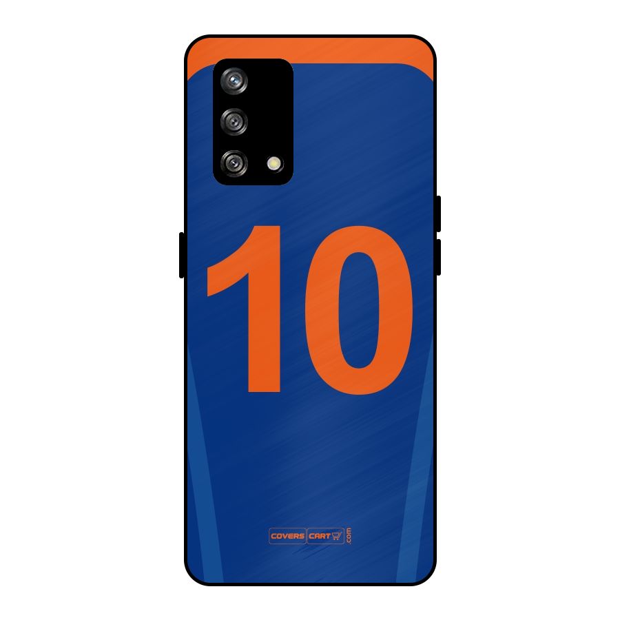 Blue Jersey Metal Back Case for Oppo F19