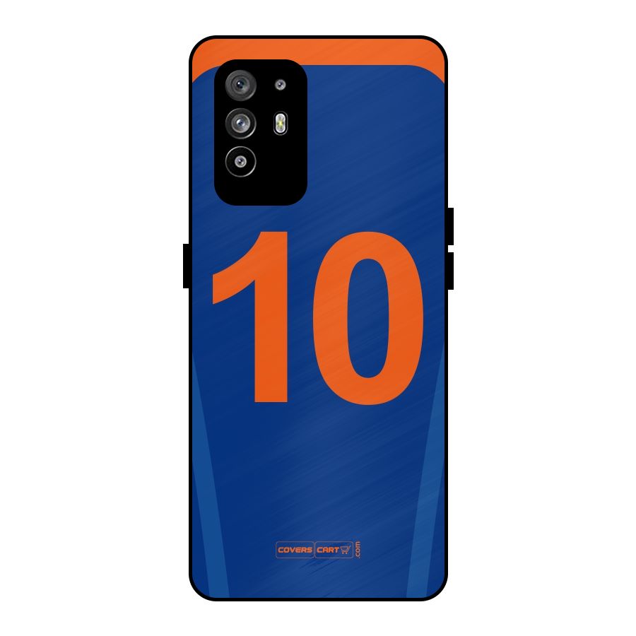 Blue Jersey Metal Back Case for Oppo F19 Pro Plus 5G
