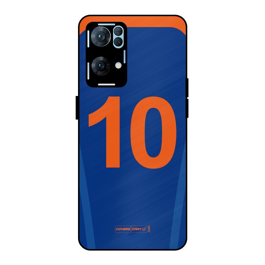 Blue Jersey Metal Back Case for Oppo Reno7 Pro 5G