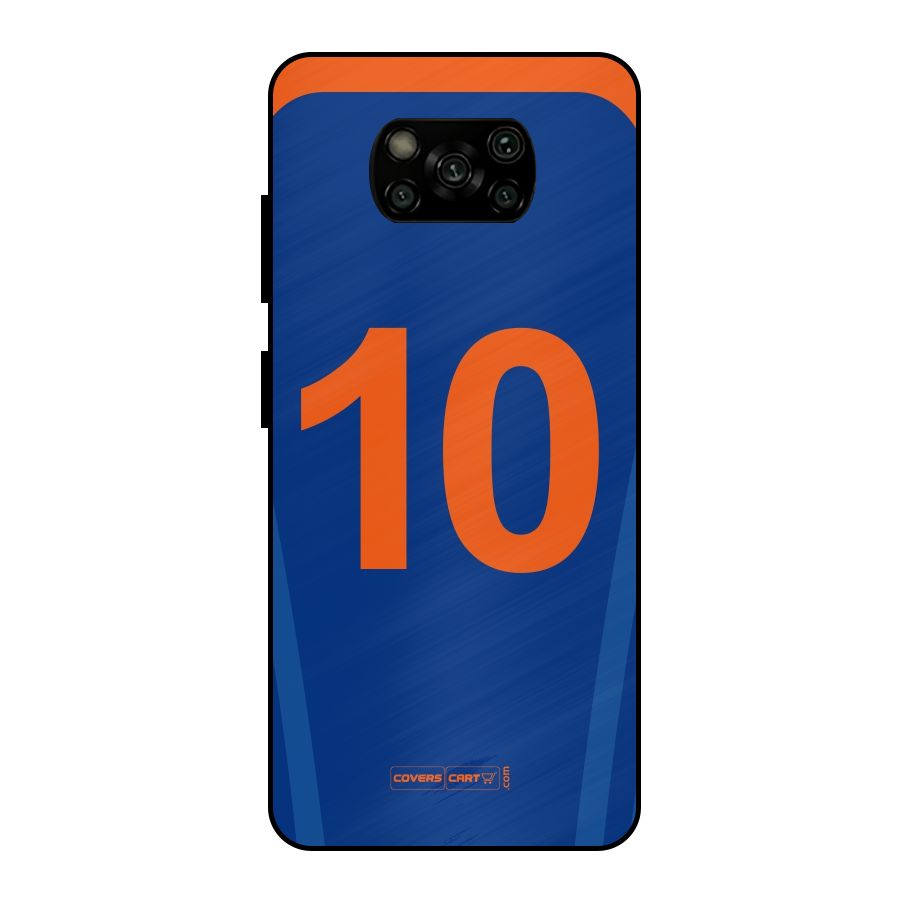 Blue Jersey Metal Back Case for Poco X3