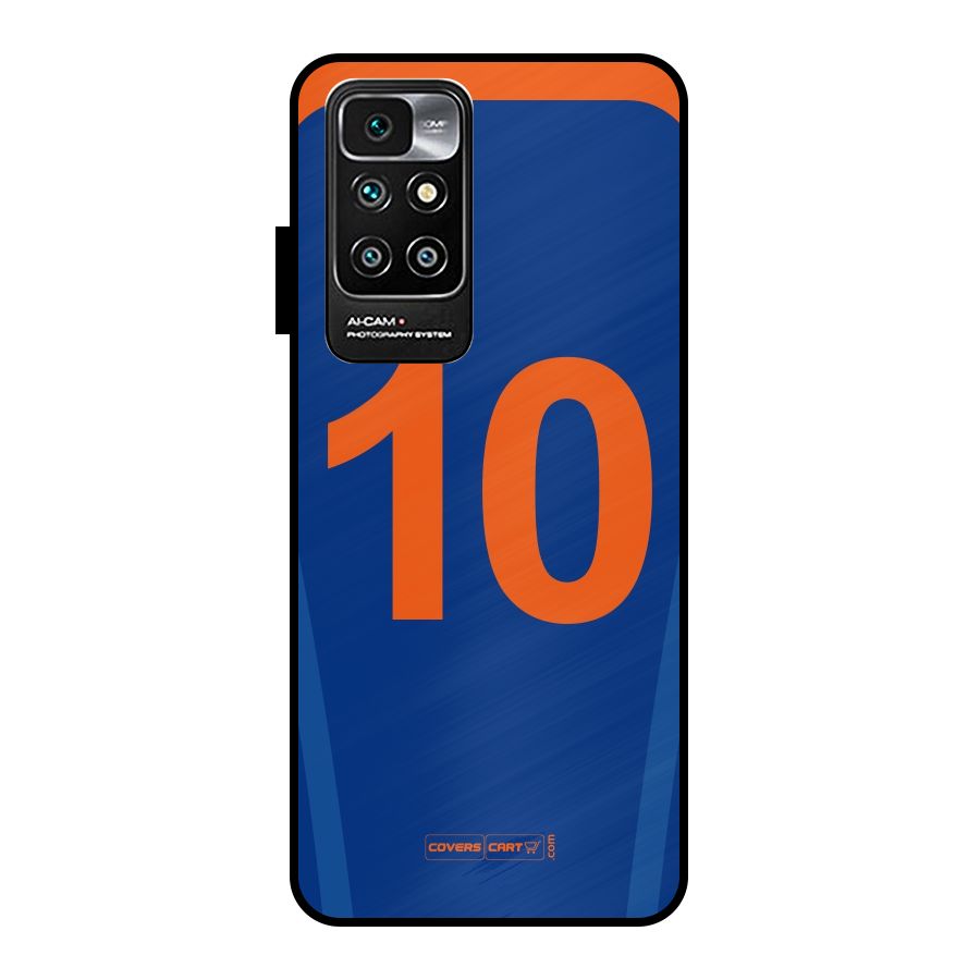 Blue Jersey Metal Back Case for Redmi 10 Prime