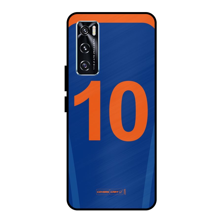 Blue Jersey Metal Back Case for Vivo V20 SE