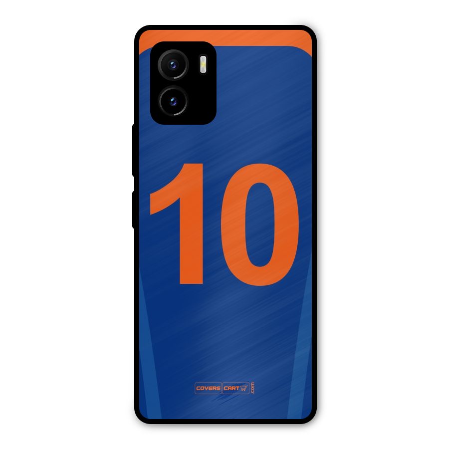 Blue Jersey Metal Back Case for Vivo Y15s