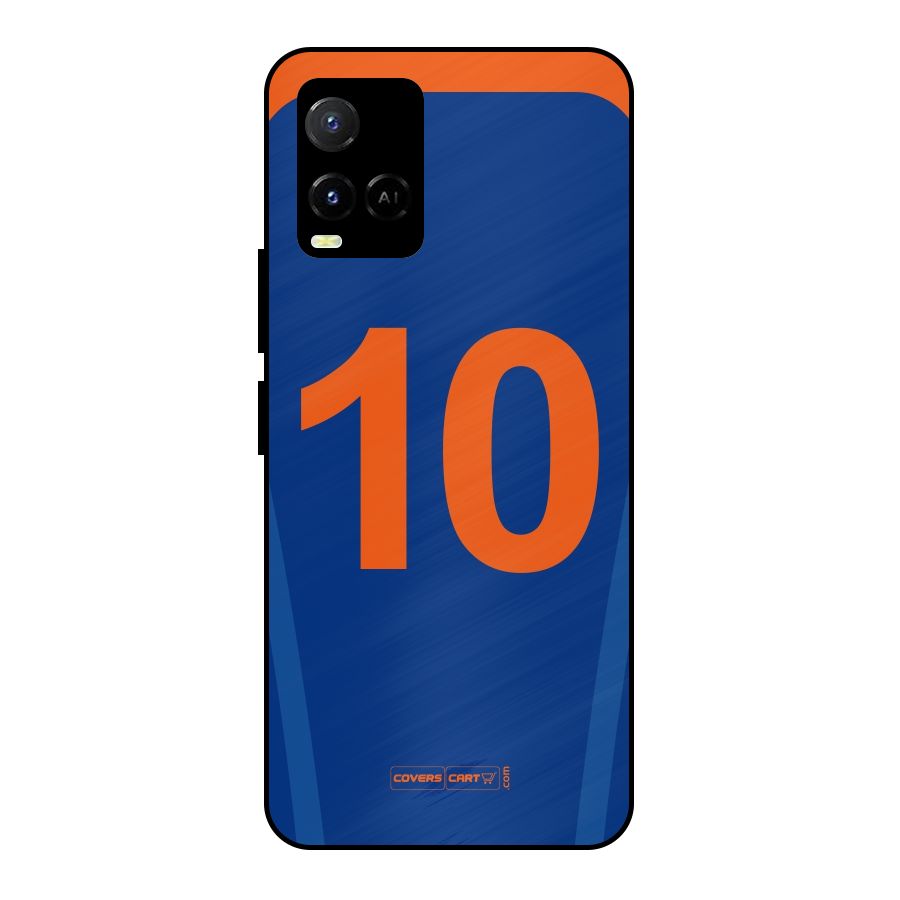 Blue Jersey Metal Back Case for Vivo Y21