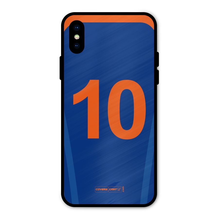 Blue Jersey Metal Back Case for iPhone X