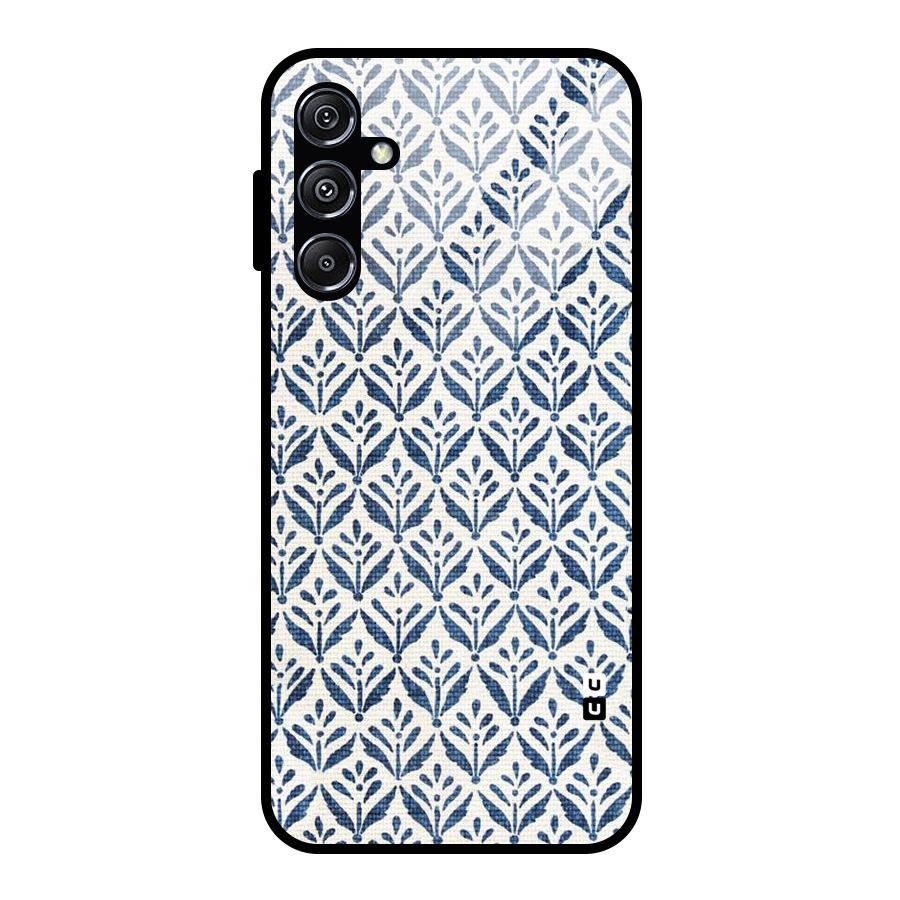 Blue Leaf Glass Back Case for Galaxy M34 5G