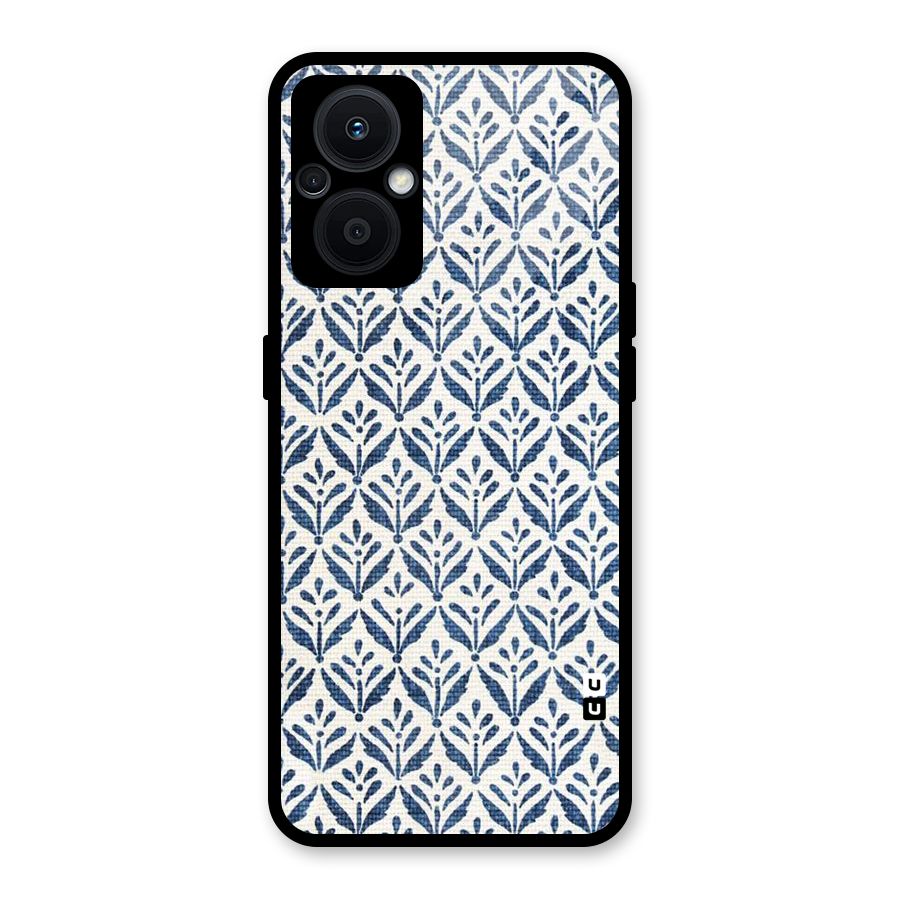 Blue Leaf Glass Back Case for Oppo F21s Pro 5G
