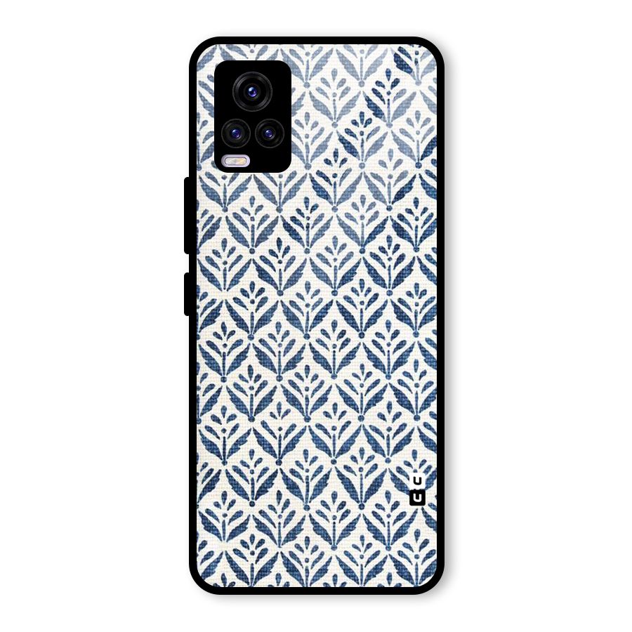 Blue Leaf Glass Back Case for Vivo V20 2021