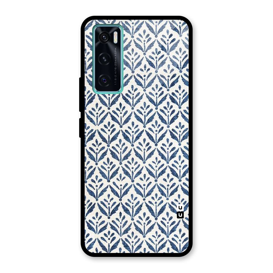 Blue Leaf Glass Back Case for Vivo V20 SE