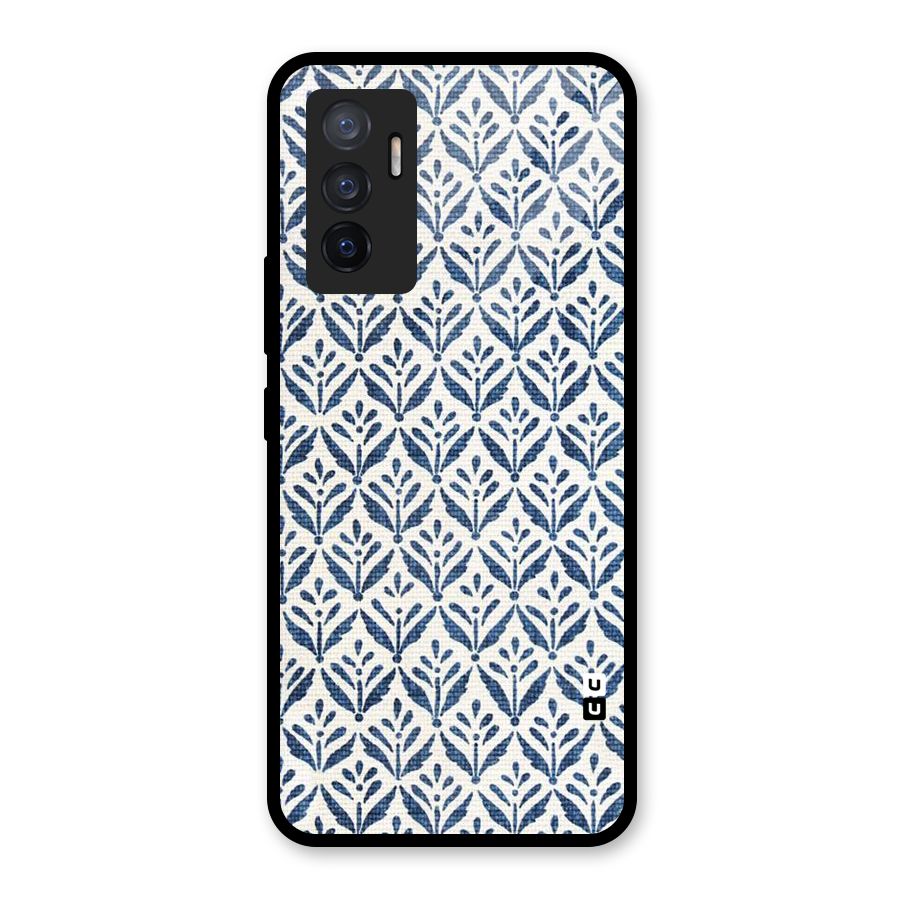 Blue Leaf Glass Back Case for Vivo V23e