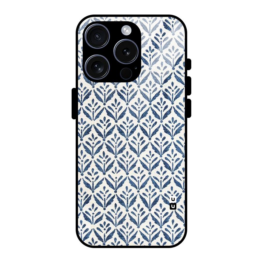 Blue Leaf Glass Back Case for iPhone 15 Pro