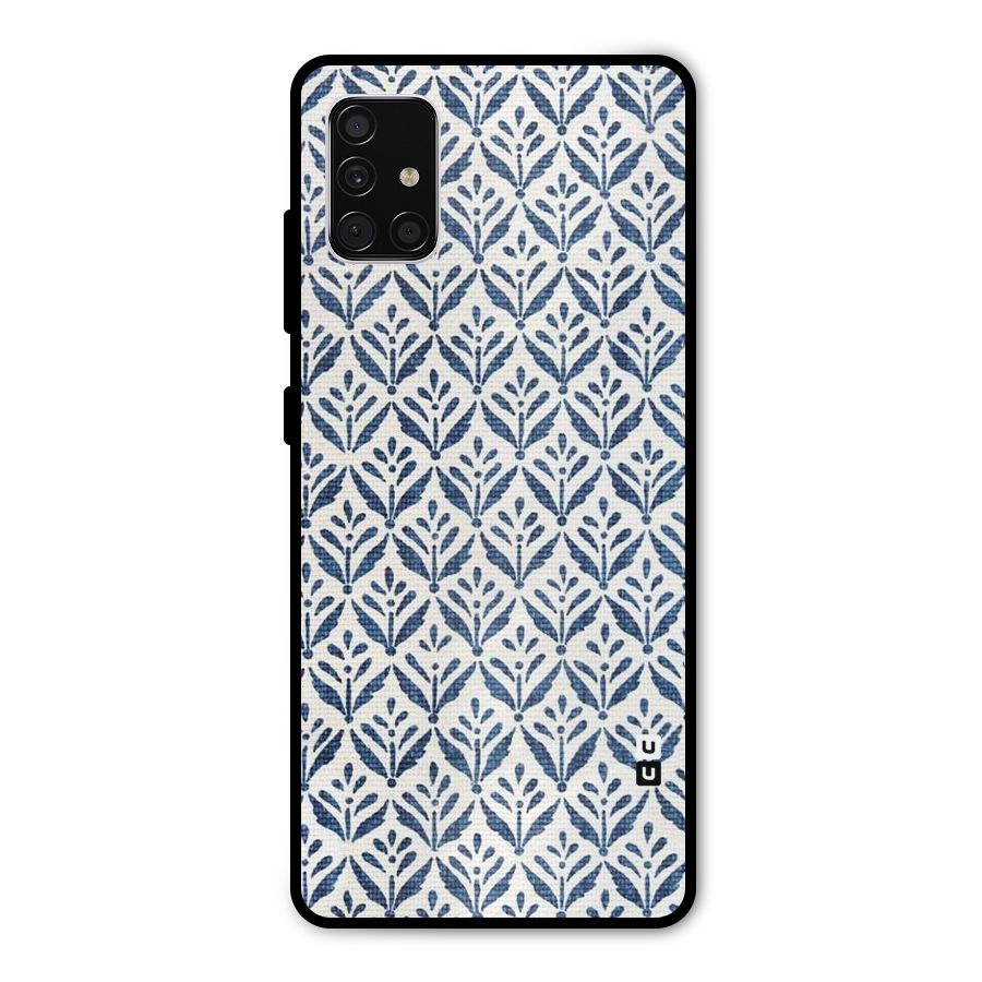 Blue Leaf Metal Back Case for Galaxy A51