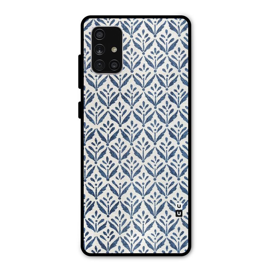 Blue Leaf Metal Back Case for Galaxy A71