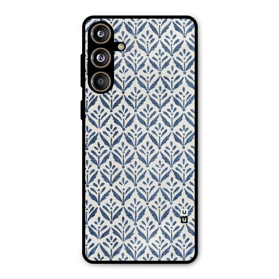 Blue Leaf Metal Back Case for Galaxy F55