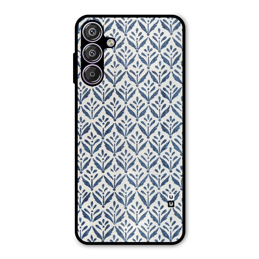 Blue Leaf Metal Back Case for Galaxy M15
