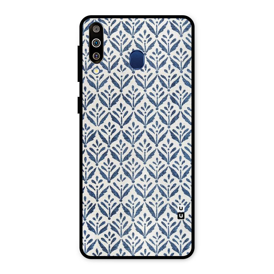 Blue Leaf Metal Back Case for Galaxy M30