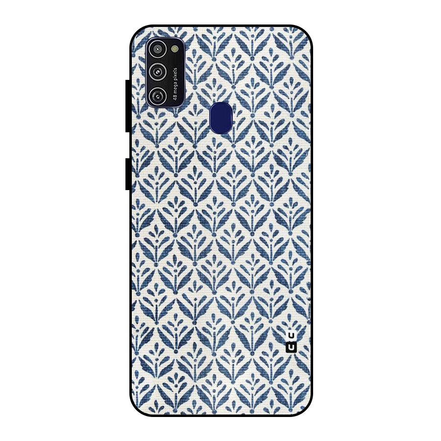 Blue Leaf Metal Back Case for Galaxy M30s