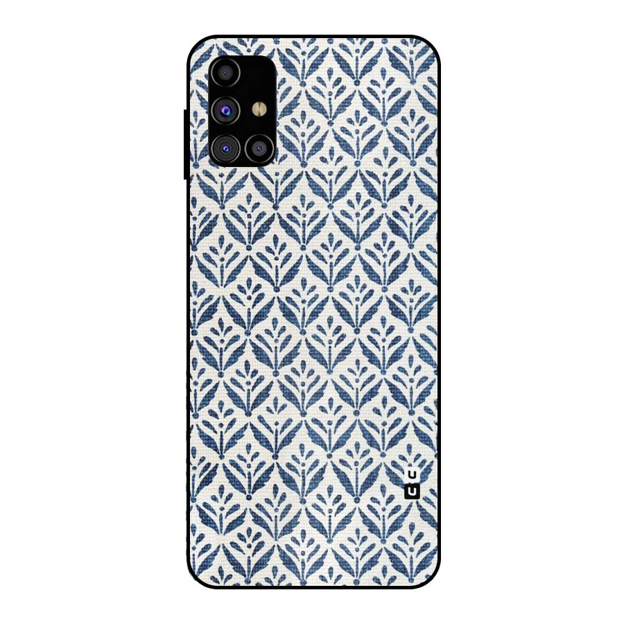 Blue Leaf Metal Back Case for Galaxy M31s