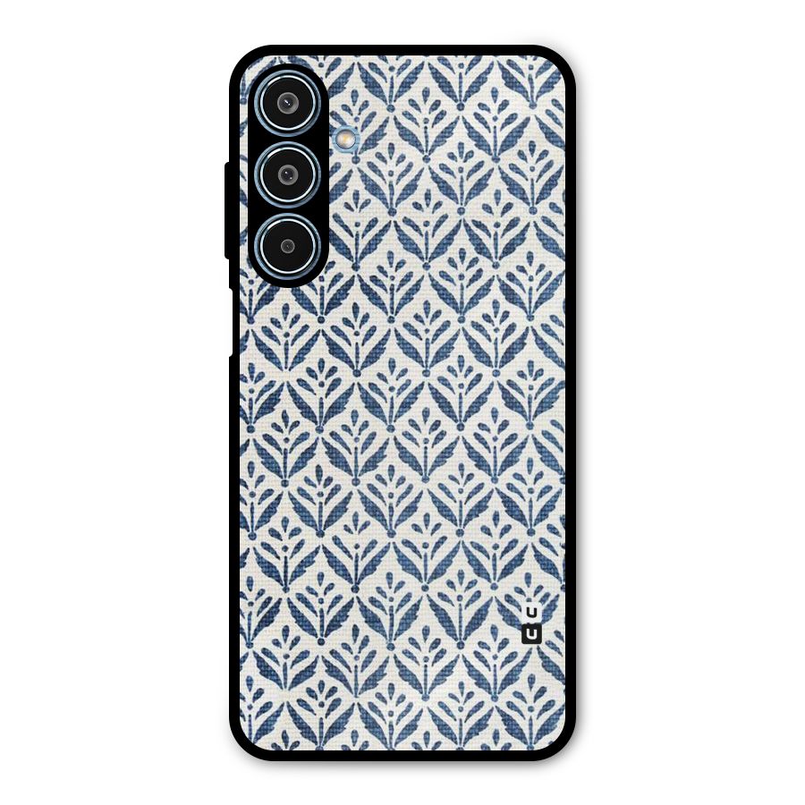 Blue Leaf Metal Back Case for Galaxy M35