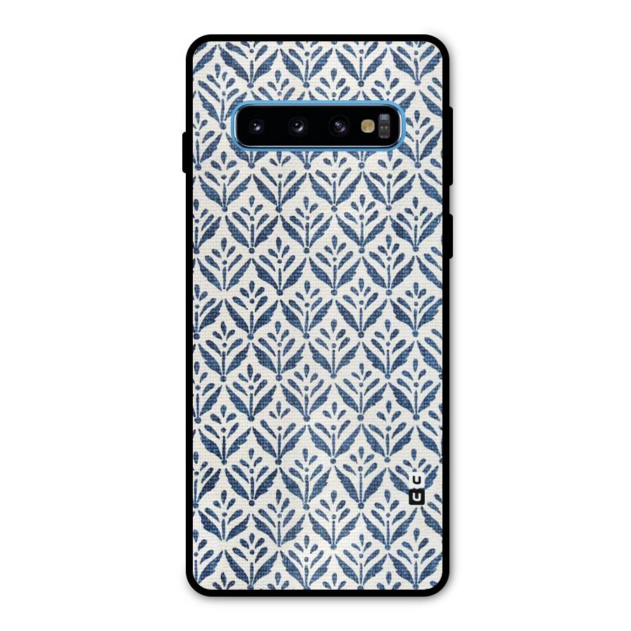 Blue Leaf Metal Back Case for Galaxy S10