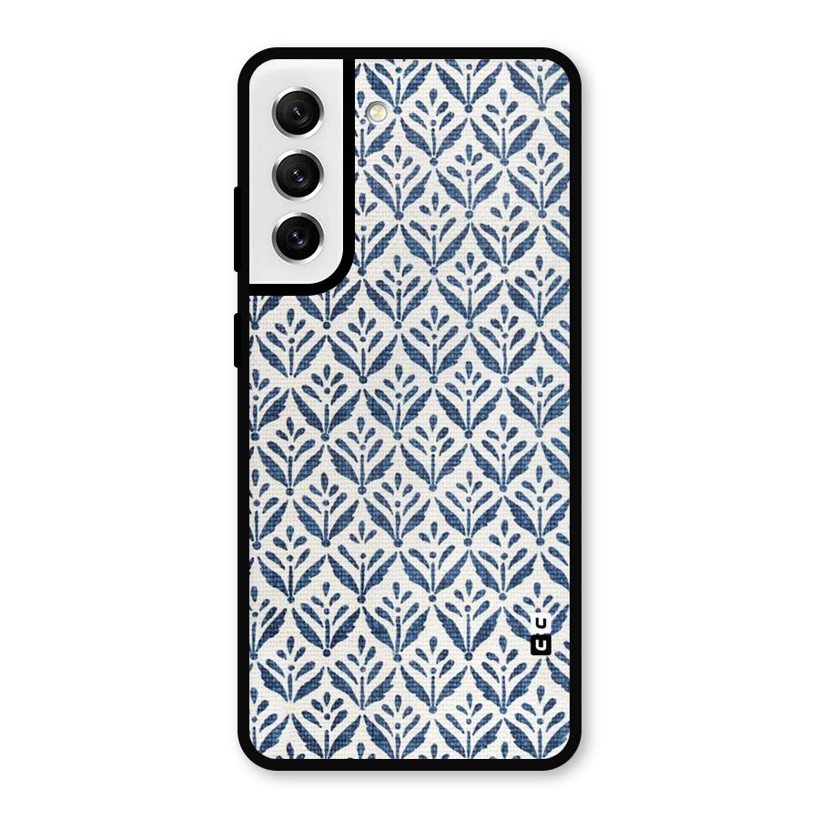 Blue Leaf Metal Back Case for Galaxy S21 FE 5G