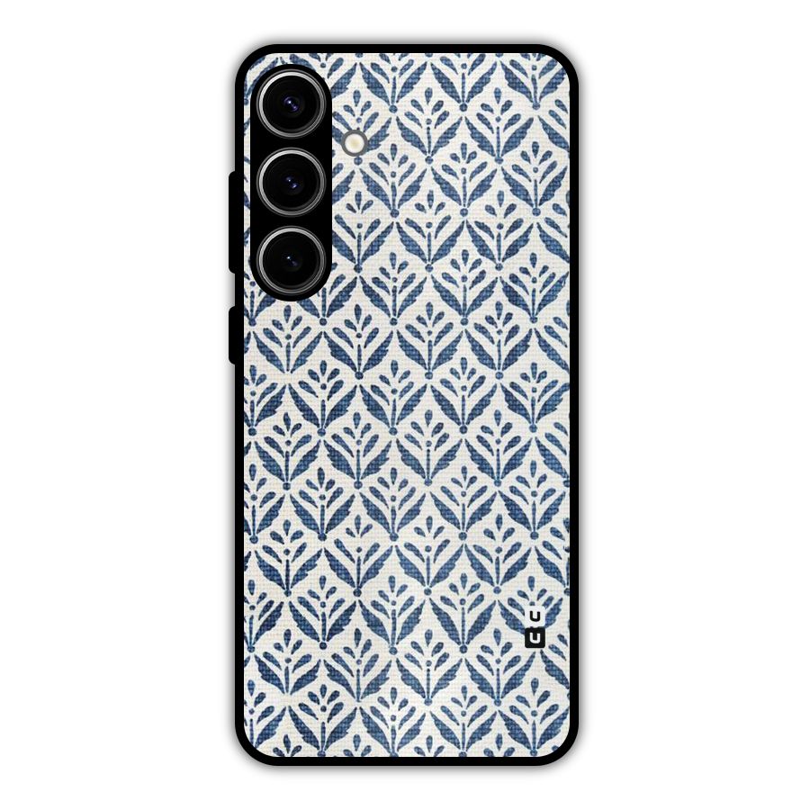 Blue Leaf Metal Back Case for Galaxy S24 Plus
