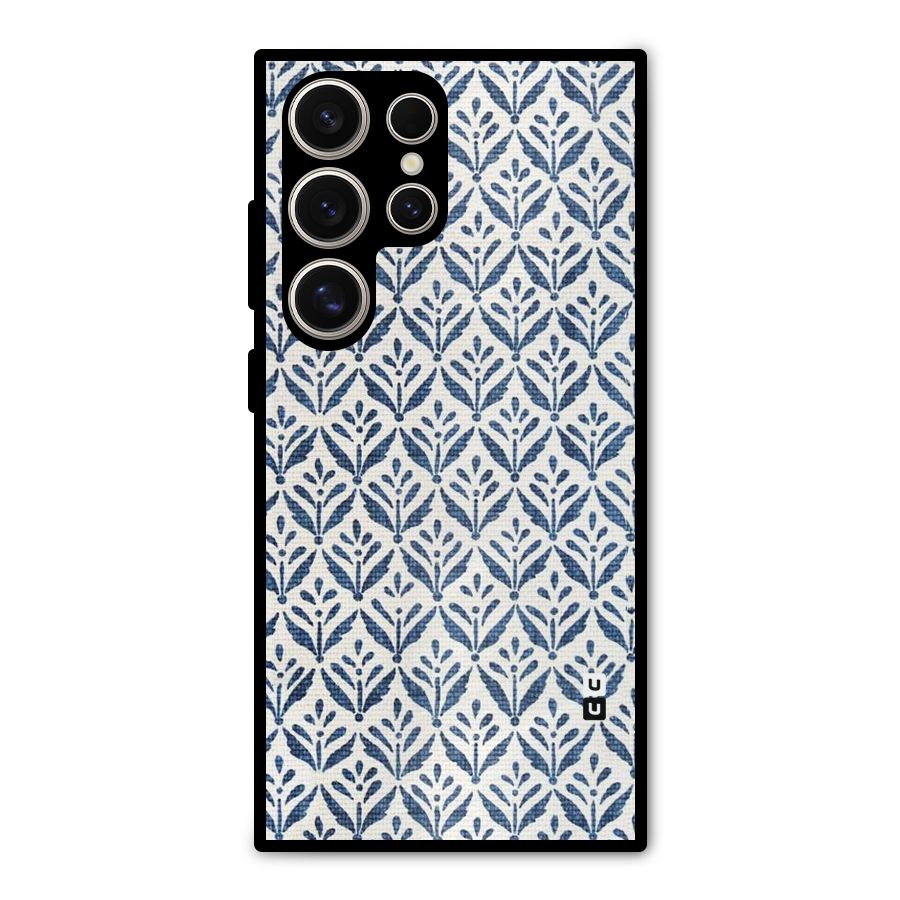 Blue Leaf Metal Back Case for Galaxy S24 Ultra