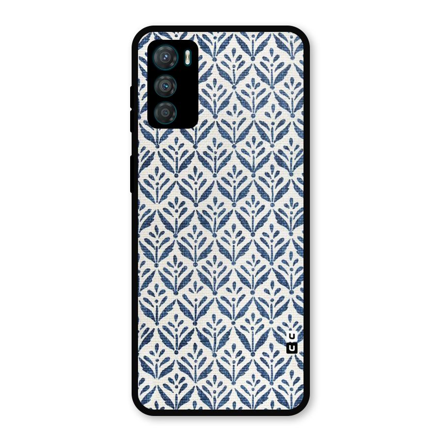 Blue Leaf Metal Back Case for Moto G42