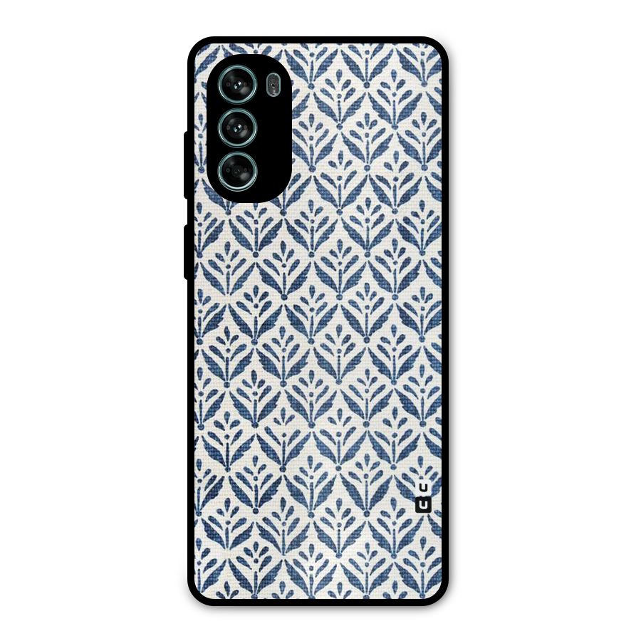 Blue Leaf Metal Back Case for Moto G62