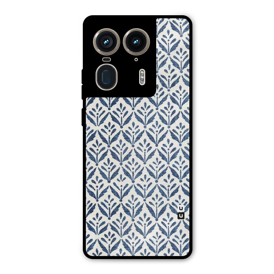 Blue Leaf Metal Back Case for Motorola Edge 50 Ultra