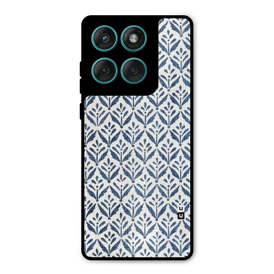 Blue Leaf Metal Back Case for Motorola Edge 60 Fusion