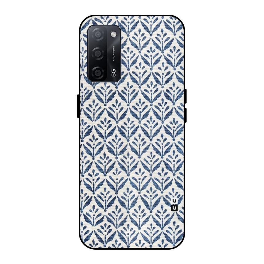 Blue Leaf Metal Back Case for Oppo A53s 5G