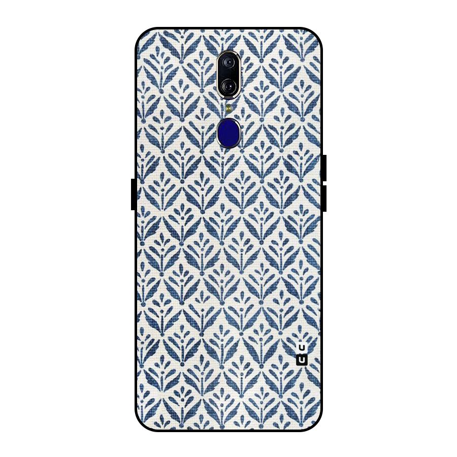 Blue Leaf Metal Back Case for Oppo F11