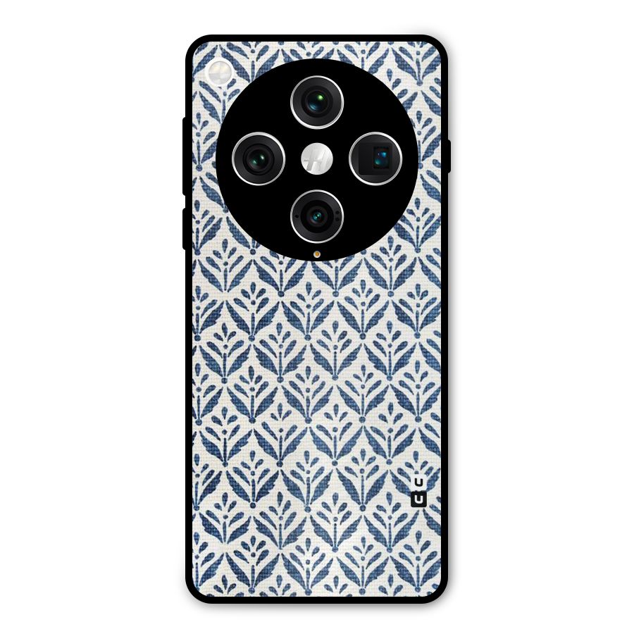 Blue Leaf Metal Back Case for Oppo Find X8 Pro