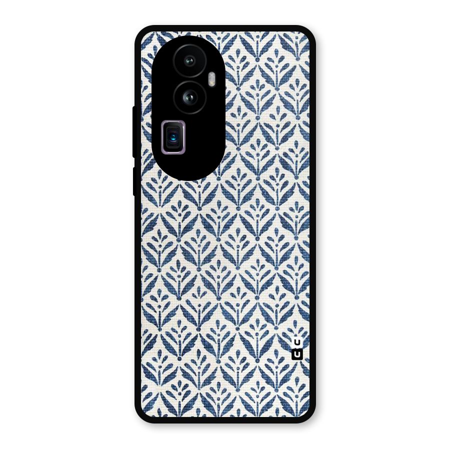 Blue Leaf Metal Back Case for Oppo Reno10 Pro Plus