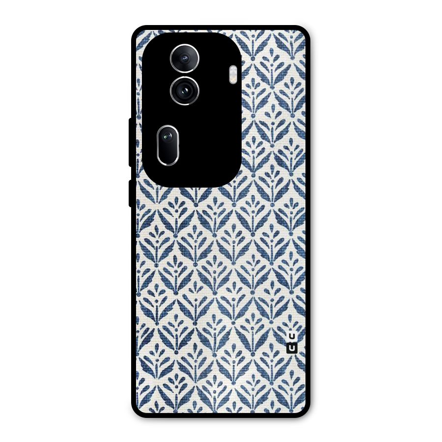 Blue Leaf Metal Back Case for Oppo Reno11 Pro 5G