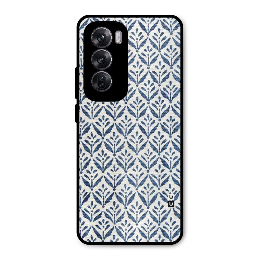 Blue Leaf Metal Back Case for Oppo Reno12 Pro